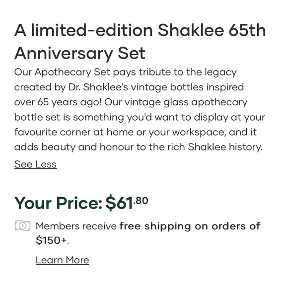 Shaklee 65th Anniversary-Apothecary set-limited Edition-in box - Picture 7 of 8